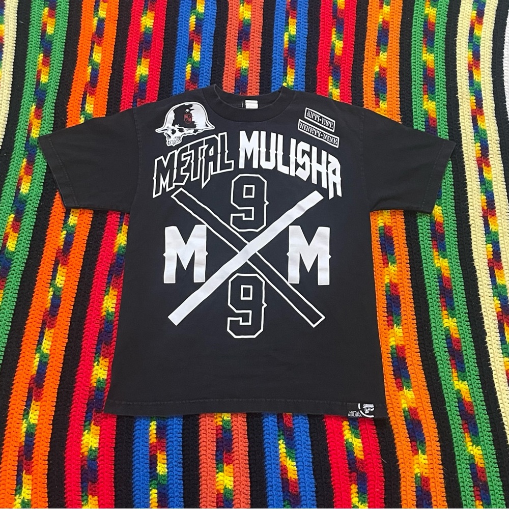 Vintage 2000s/cyber Y2K Metal Mulisha grunge graphic with skull black T-shirt